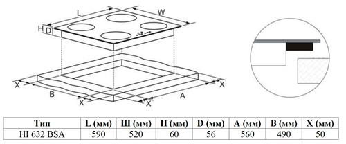 Индукционная варочная поверхность Weissgauff HI 632 BSA