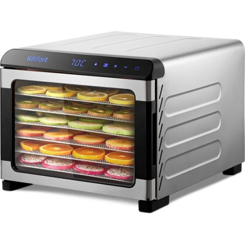 Сушилка для овощей и фруктов KitFort КТ-4931 нерж/черный