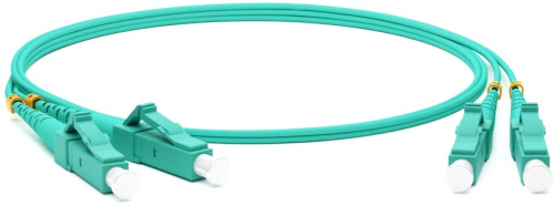 Патч-корд Hyperline FC-D2-503-LC/PR-LC/PR-H-10M-LSZH-AQ MM 50/125(OM3), LC-LC, duplex, 10G/40G, LSZH, 10 м