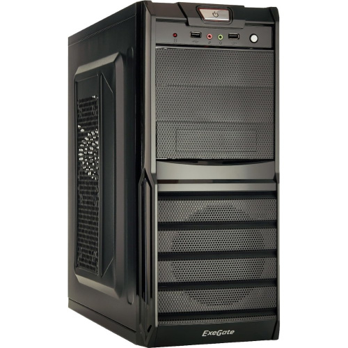 Корпус Exegate EX278399RUS Miditower Exegate XP-329S Black, ATX, XP500, Black,120mm, 2*USB, Audio