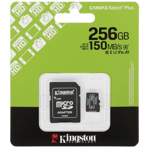 Карта памяти Kingston Canvas Select Plus SDCS3/256GB microSDXC 256GB V10 A1 + adapter