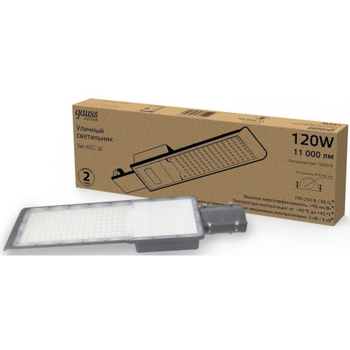 Светильник консольный Gauss 629534320 120Вт ламп.:168шт светодиод.лампа черный