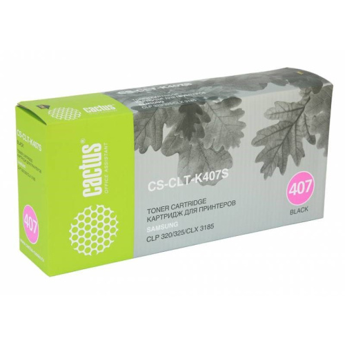 Тонер Картридж Cactus CS-CLT-K407S черный для Samsung CLP-325 CLX-3185 (1500стр.)