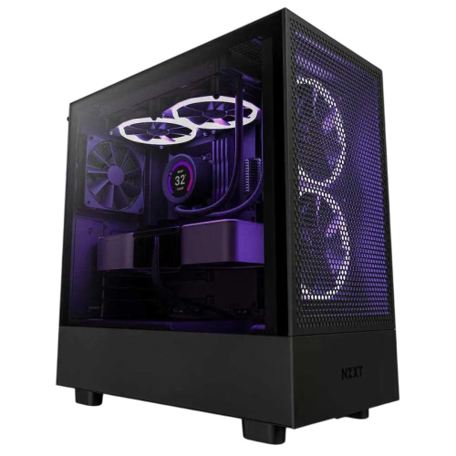 Корпус NZXT H5 Flow RGB (CC-H52FB-R1) без БП Midi-Tower, TG, 3x120mm + 1x120mm, 1xUSB-A 3.2 E-ATX, ATX, mITX Black