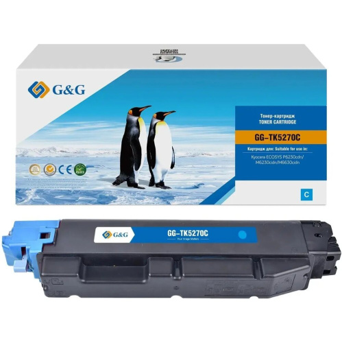 Картридж лазерный G&G GG-TK-5270C TK5270C голубой (6000стр) для Kyocera ECOSYS P6230cdn/M6230cidn/M6630cidn