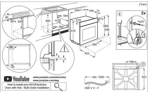 Электрический духовой шкаф Electrolux EOD6P66X черный