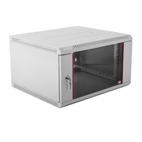 Шкаф телекоммуникационный ЦМО (ШРН-Э-6.650) разборный 6U (600х650) дверь стекло (1 коробка)