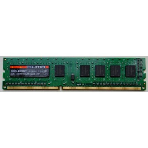ОЗУ Qumo QUM3U-4G1600C11 DDR3-1600 4GB PC3-12800, CL11, 1.5V, Single rank (512Mx8), retail