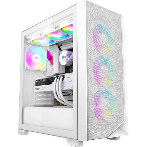 Корпус PcCooler C3D510 WH ARGB без БП, Tempered Glass Full Tower, White, TG, 0.7 SPCC, 3x120mm E-ATX, ATX, mITX 170/390/410mm 2x2.5", 7xPCI