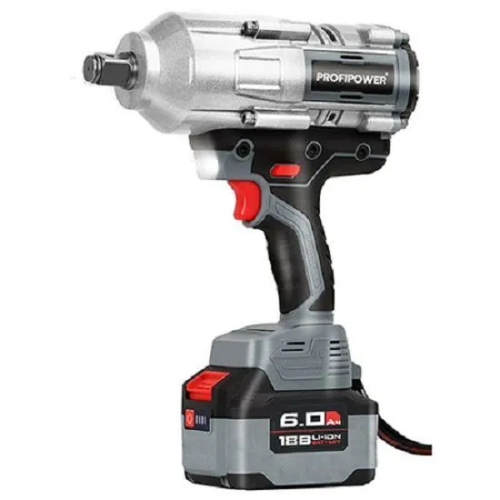 Гайковерт аккум. ProfiPower T-2000N бесщеточный ударный E0187 (Li-ion-1шт, 6.0Ач, 2000Нм, адаптер переходника, З/У, в кейсе)