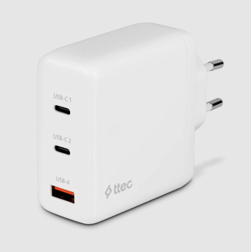 СЗУ TTEC 2SCG04B SmartCharger Trio GAN 120W PD Travel Charger 2 USB-C+USB-A White