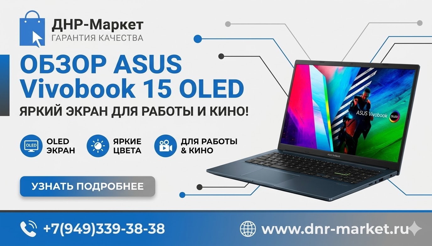 Обзор ноутбука ASUS Vivobook 15 OLED: яркий экран для работы и кино. Обзор ноутбука ASUS Vivobook 15 OLED: яркий экран для работы и кино.