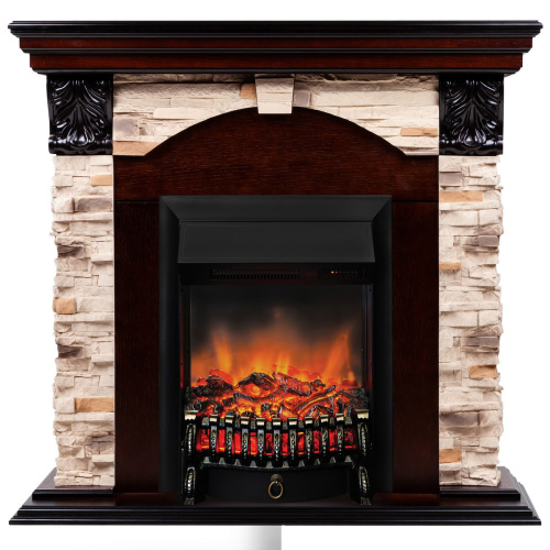 Электрокамин RealFlame Dublin Rock AO античный дуб с очагом Fobos Lux Black RC