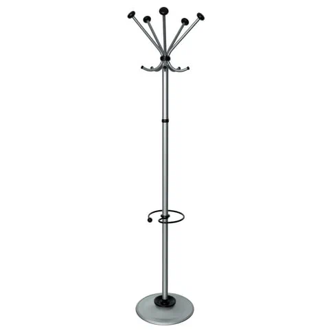 Вешалка напольная Бюрократ Квинтет ТМК-2 (Квинтет ТМК-2/metallic) серебристый