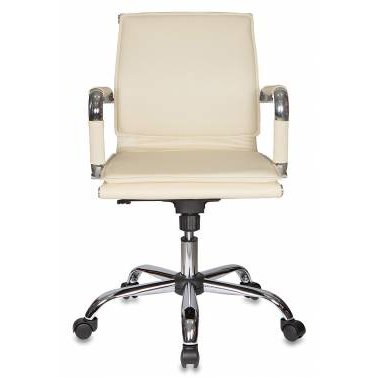 Кресло руководителя Бюрократ CH-993-LOW/IVORY низкая спинка слоновая кость искусственная кожа крестовина хром