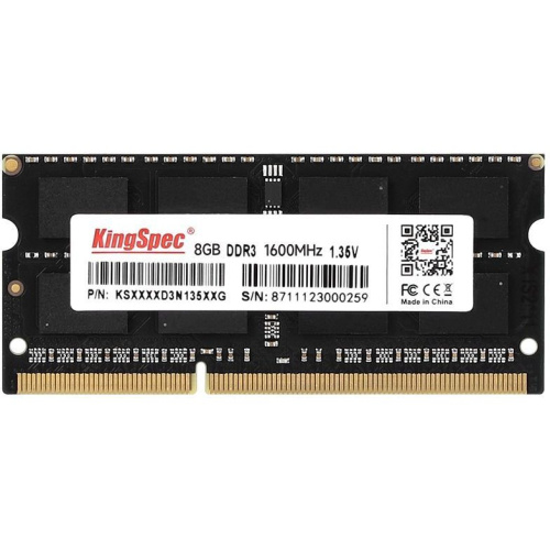ОЗУ Kingspec KS1600D3N13508G DDR3 8Gb 1600MHz RTL PC3-12800 CL11 SO-DIMM 204-pin 1.35В