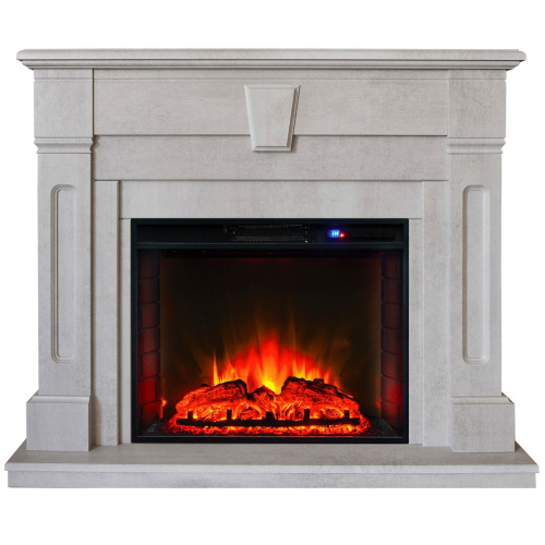 Электрокамин RealFlame Kellie 25,5/26 WT цвет белый камень с очагом Sparta 25,5 LED
