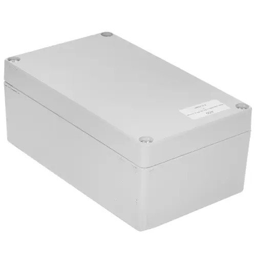Корпус ACD XG387 Metal case IP65, 200*120*80mm, металлический, 3 отверстия (28 + 28 + 23мм) с резиновыми заглушками,серебристый