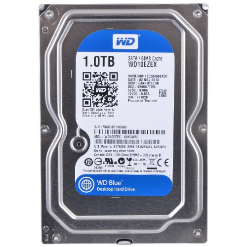 HDD Western Digital WD Blue (WD10EZEX) 3.5" 1.0TB 7200rpm Sata3 64MB