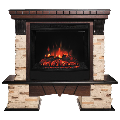 Электрокамин RealFlame Rockland AO античный дуб с очагом Evrika 25,5 LED