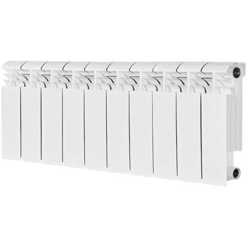 Биметаллический радиатор отопления Stout Vega 200 10 секций боковое подключение белый RAL 9016