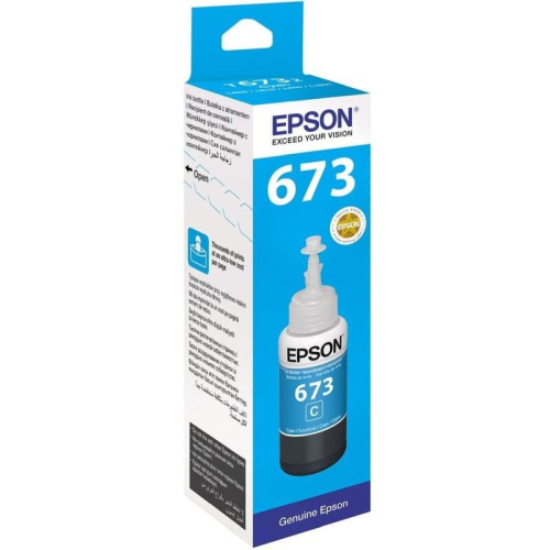 Чернила Epson 673 C13T673298 (аналог C13T67324A) голубой 70мл для Epson L800/L810/L850/L1800