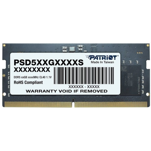 ОЗУ Patriot CL40 (PSD58G480041S) DDR5 8Gb 4800MHz RTL PC5-38400 SO-DIMM 260-pin 1.1В single rank