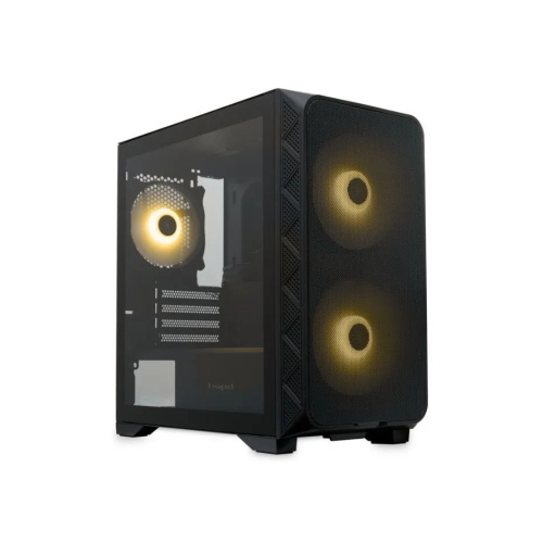 Корпус HSPD M321 (M321-TGBK-ARGB), Mesh Mini-tower, Black, slide TG, 0.45 SPCC, 2x140mm ARGB+1x120mm ARGB mATX
