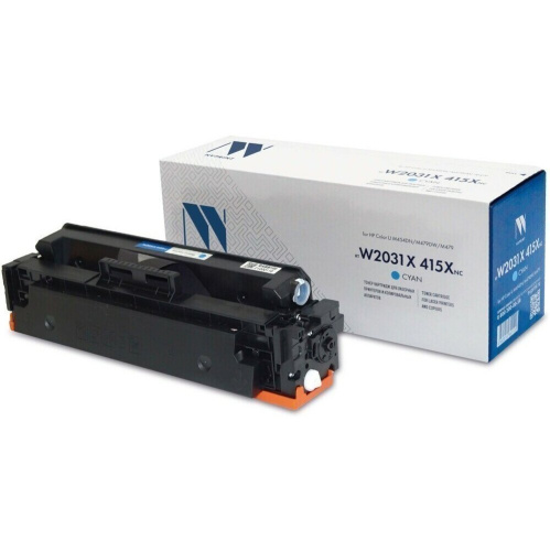 Тонер-картридж NV Print W2031X (NV-W2031X 415X C) с чипом для HP Color LaserJet Pro M454dn/M479dw, №415X, С, 6K, до версии 002_2247A
