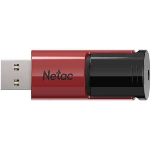USB-флешка Netac U182 Red (NT03U182N-256G-32RE), 256Gb USB3.2, сдвижной корпус, пластиковая чёрно-красная