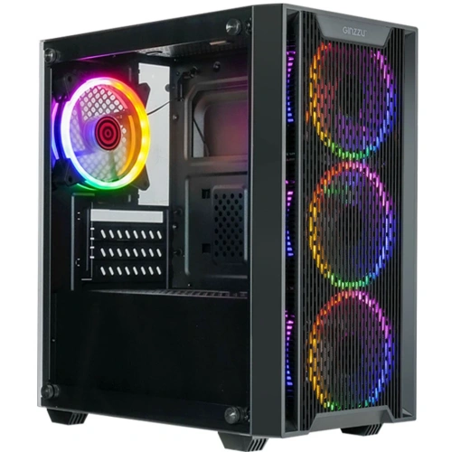 Корпус Ginzzu CL650 mATX Fan 4*12FRGB передняя панель решетка