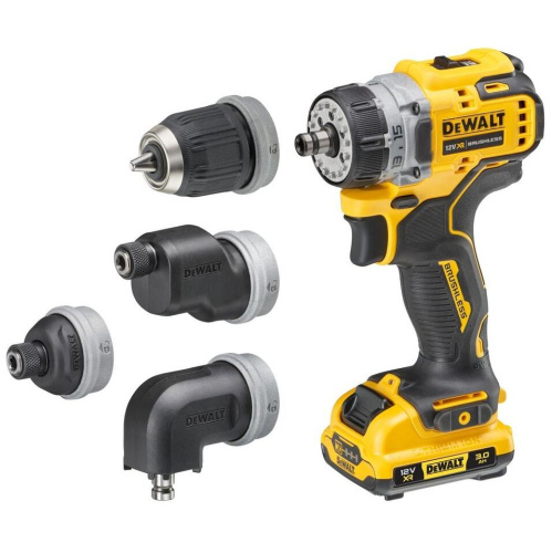 Дрель аккумуляторная DEWALT DCD 703 L2T DCD703L2T-QW 12v 3.0Ah + набор из 4-х насадок