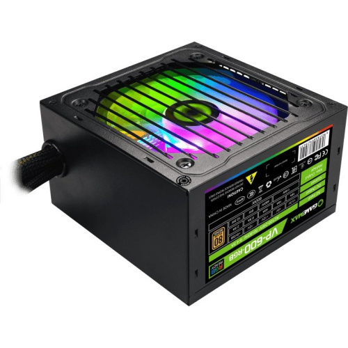 Блок питания GameMax VP-600-RGB 80+ ATX 600W, Ultra quiet