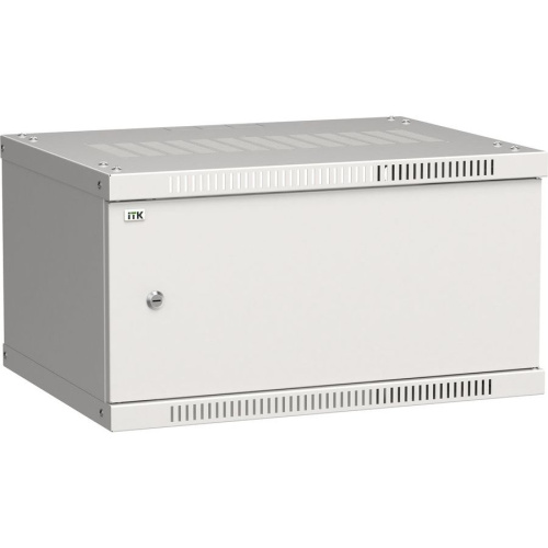 Шкаф коммутационный ITK Linea WE (LWE3-06U64-MF) настенный 6U 600x450мм пер.дв.металл серый сталь