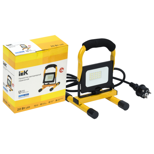 Прожектор Iek LPDO603-020-65-K02 СДО 06-20П переносной 6500К IP65 черный