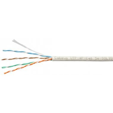 Кабель витая пара Cabeus UTP UTP-4P-Cat.5e-Solid-GY категория 5e 4 пары 0,51мм серый 305м