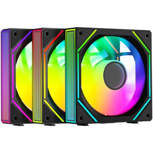 Вентилятор Ocypus Gamma F12 UNI BK ARGB 3 in 1, 3x120x120x25mm, 4-Pin PWM, 800-1800 RPM, 31 DBA Max, Hydro Bearing