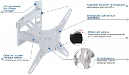 Кронштейн Kromax Atlantis-40 white