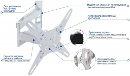 Кронштейн Kromax Atlantis-40 white