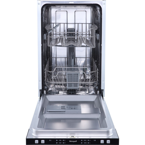 Встраиваемая посудомоечная машина Weissgauff BDW 4026  9 комплектов посуды, 6 программ, Интенсивная, Эко, Стекло, Универсальная, 90 минут, Быстрая 30 минут, таймер, индикатор соли и ополаскивателя, электронное управление, дозагрузка посуды, серый металлик