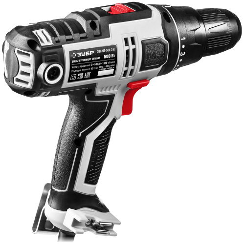 Дрель-шуруповерт Зубр ДШ-М3-500-2 К кейс