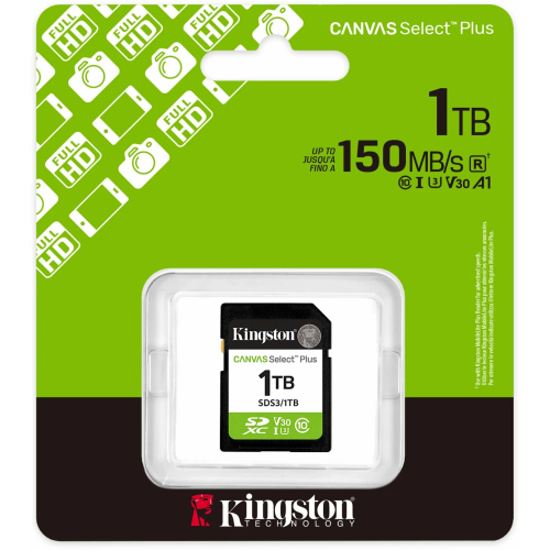 Карта памяти Kingston Canvas Select Plus SDS3/1TB SDXC 1TB V30 w/o adapter