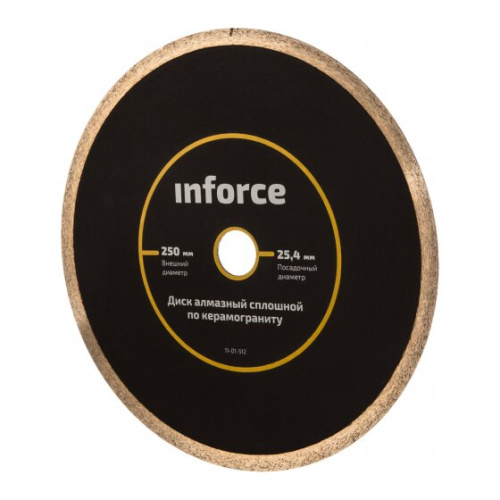 Диск алмазный сплошной керамогранит Inforce 11-01-512 250х25,4 мм