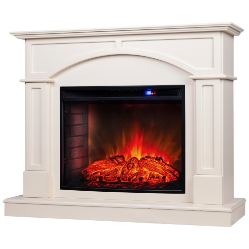 Электрокамин RealFlame Jacomo 25,5 WT крем с очагом Evrika 25,5 LED