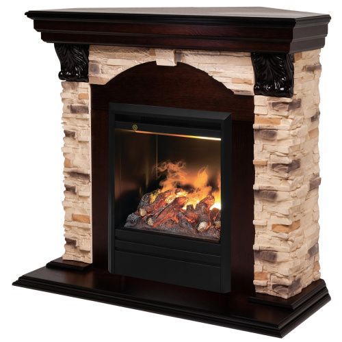 Электрокамин RealFlame Dublin Corner Rock AO античный дуб с очагом 3D Olympic