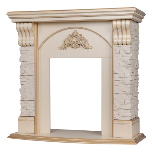 Портал каминный из МДФ RealFlame Athena бежевый, под очаги Majestic, Fobos, Eugene, 3D Olympic, 3D Oregan.