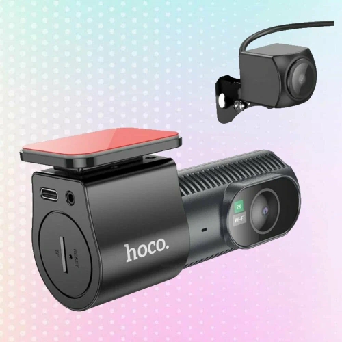 Видеорегистратор HOCO DV8 2K display hidden driving recorder with rear camera черный