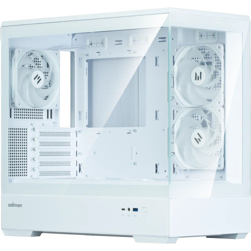 Корпус ZALMAN P30 V2, MATX, White, Window, 2x3.5", 3x2.5", 1xUSB Type-C, 1xUSB3.0, Side 2x120mm ARGB, Rear 1x120mm ARGB, VGA support