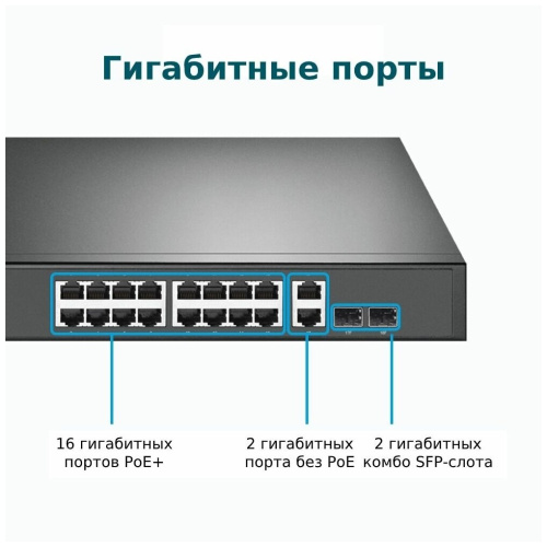 Коммутатор TP-Link JetStream TL-SG1218MP 18G 16PoE+ 250W