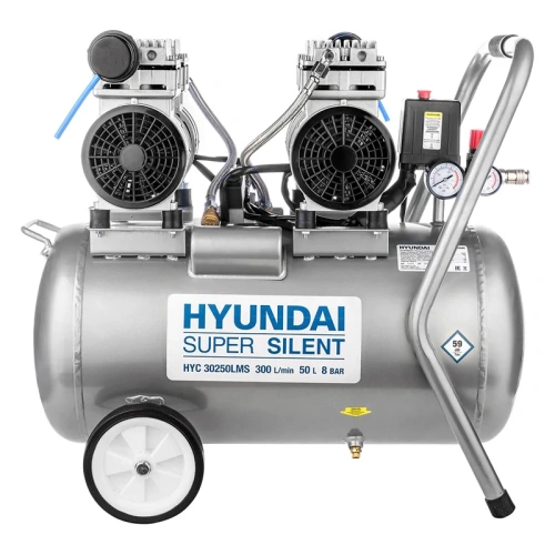 Компрессор поршневой Hyundai HYC 30250LMS безмасляный серебристый/черный